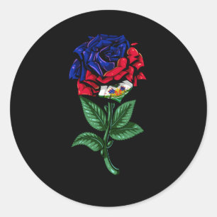 Sticker Rond Haïti Drapeau haïtien