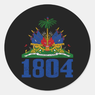 Sticker Rond Haïti Est 1804 Fierté Drapeau Haïtien des Caraïbes