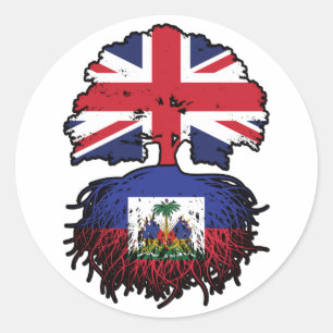 Sticker Rond Haïti Haïti Royaume-Uni drapeau des racines de l'a