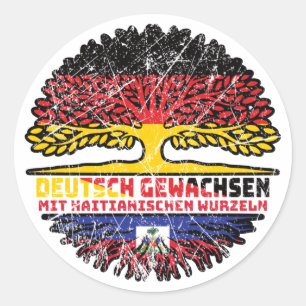 Sticker Rond Haïti Haïtien Deutsch Deutschland Baum Racines