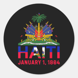 Sticker Rond Haïti Island Cute Haïti Date D'Indépendance