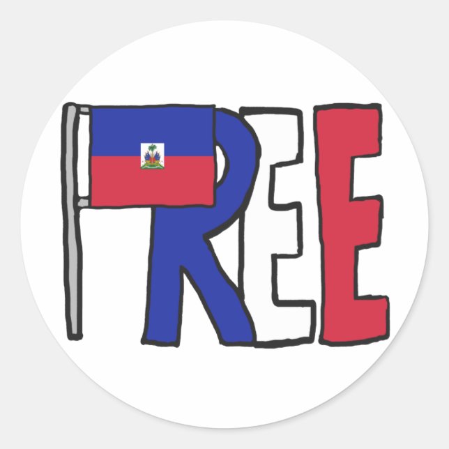 Sticker Rond Haïti libre (Devant)