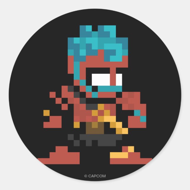 Sticker Rond Hakan 8 bits (Devant)