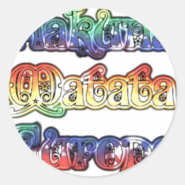 Sticker Rond Hakuna Matata Europe Art Imprimer/Graphique (Devant)