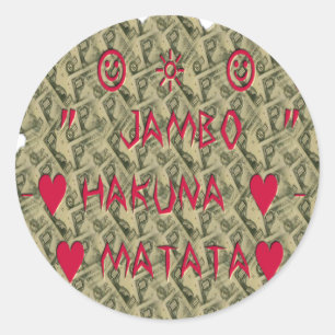 Sticker Rond Hakuna Matata Talk Argent Art Design