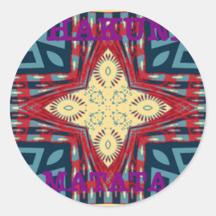 Sticker Rond Hakuna Matata Texte Hope Art Abstrait Design d'imp