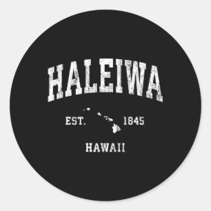 Sticker Rond Haleiwa Hawaii Hi Sports