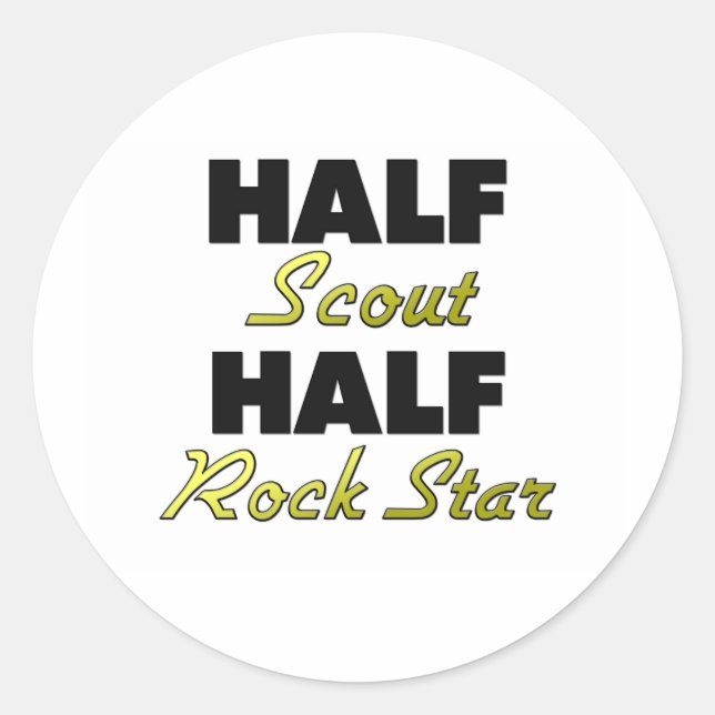 Sticker Rond Half Scout Half Rock Star (Devant)