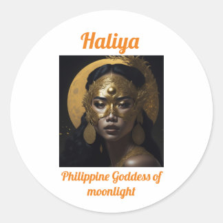 Sticker Rond Haliya - Déesse philippine au clair de lune