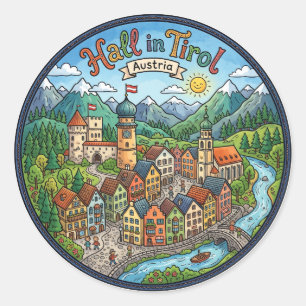 Sticker Rond Hall en Tyrol Autriche