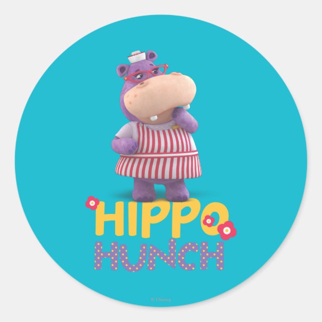 Sticker Rond Hallie - Hippo Hunch (Devant)