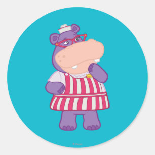 Sticker Rond Hallie l'heureux hippo