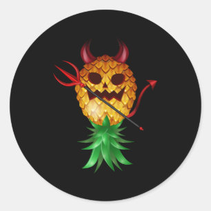 Sticker Rond Hallo Devil Horn Hallo
