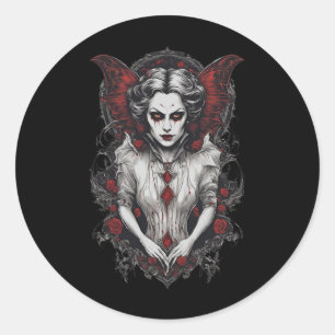 Sticker Rond Halloween 13 vampire, horreur, vampire terrifiant1