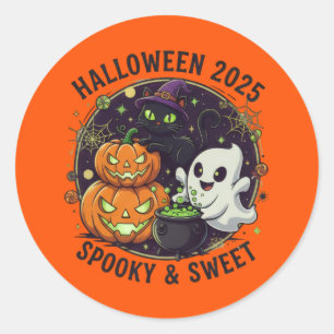 Sticker Rond halloween 2025 éffrayant & doux