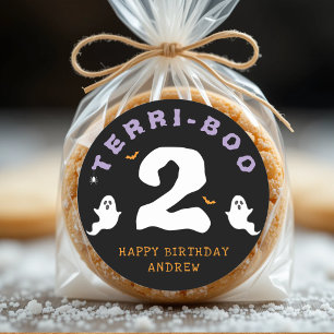 Sticker Rond Halloween 2e anniversaire Terri-Boo Twos Ghost got