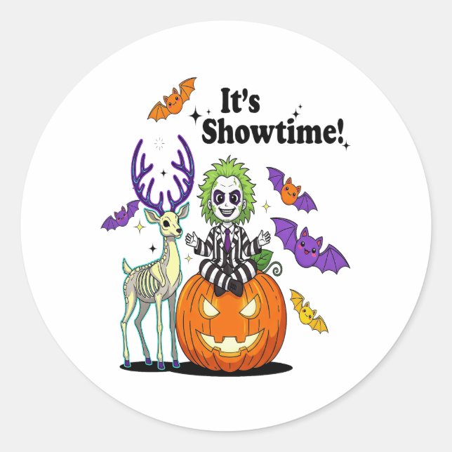 Sticker Rond Halloween amusant à Showtime (Devant)