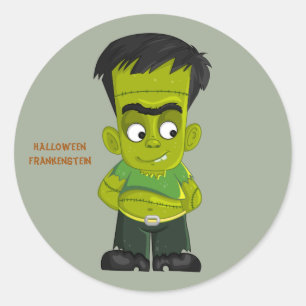Sticker Rond Halloween Animé Frankenstein