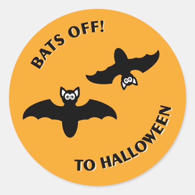 Sticker Rond Halloween Bats Orange (Devant)