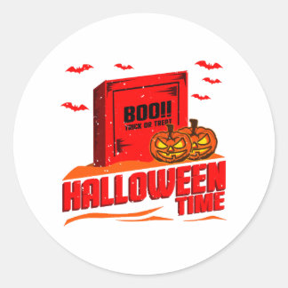 Sticker Rond Halloween Boo