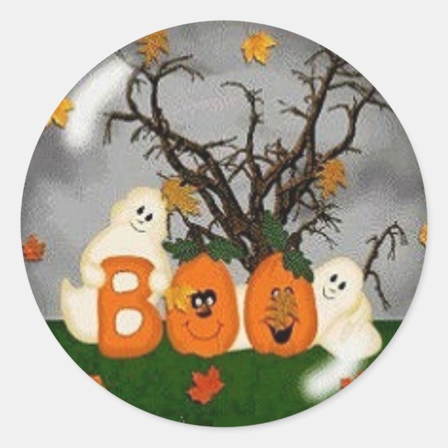 Sticker Rond Halloween Boo (Devant)