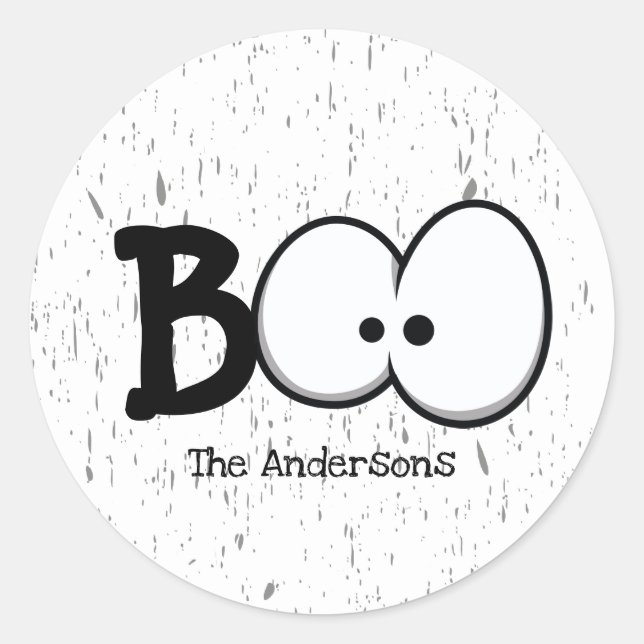 Sticker Rond Halloween Boo Crazy Eyes (Devant)