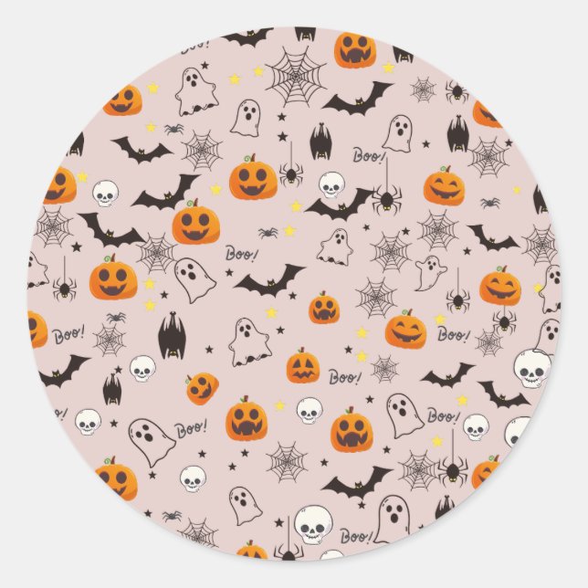 Sticker Rond Halloween Boo Ghost Cute (Devant)