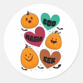 Sticker Rond Halloween Boo Magic Eek Birthday