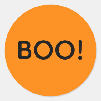 Sticker Rond Halloween BOO ! Sac cadeau de typographie simple