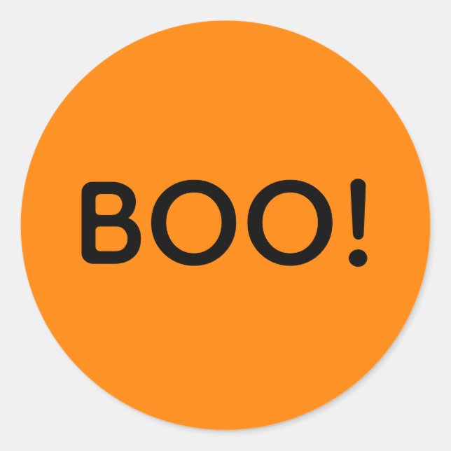 Sticker Rond Halloween BOO ! Sac cadeau de typographie simple (Devant)