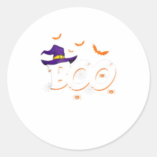 Sticker Rond Halloween Boo sorcière cadeau Casquette Spider Tri