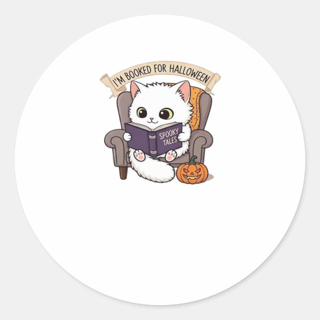 Sticker Rond Halloween Bookish  Spookily Cozy and Cleverly Lite (Devant)