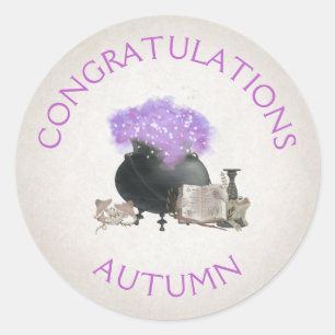 Sticker Rond Halloween Cauldron