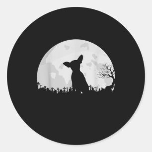 Sticker Rond Halloween Chihuahua Costume cadeau Lune Drôle
