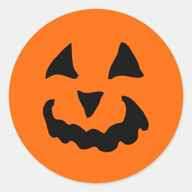Sticker Rond Halloween Citrouille (Devant)