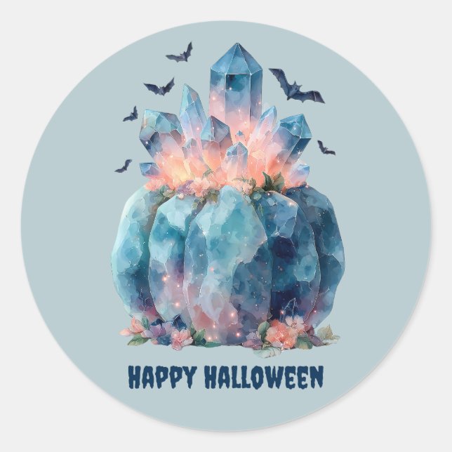 Sticker Rond Halloween Citrouille de cristal (Devant)