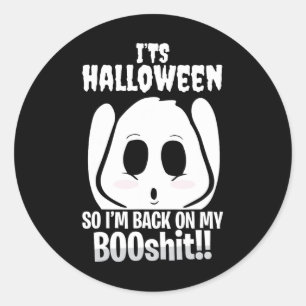 Sticker Rond Halloween Ck Sur Mon Boo Boo Drôle Taureau Drôle