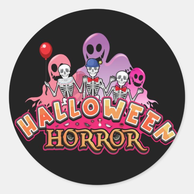 Sticker Rond Halloween Clowns effrayants Horreur (Devant)