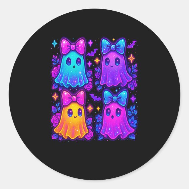 Sticker Rond Halloween Coquette Iridescente (Devant)