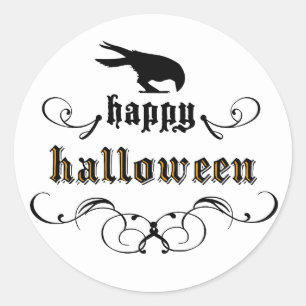 Sticker Rond Halloween - Corbeau