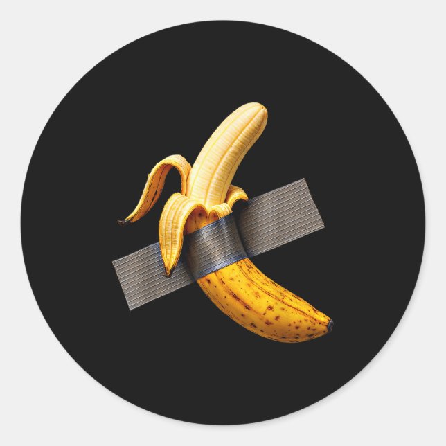 Sticker Rond Halloween Costume Peeled Banana Funny Duct Tape Ba (Devant)