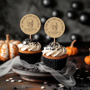 Sticker Rond Halloween crâne vintage Favoriser