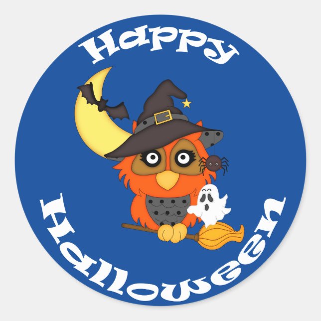 Sticker Rond Halloween Cute Owl (Devant)