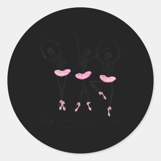 Sticker Rond Halloween Dancing Skeleton Dry Bones Come Alive Ch (Devant)