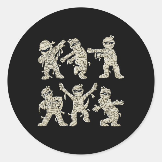 Sticker Rond Halloween Danser Maman Dance Challenge Garçons Fil (Devant)