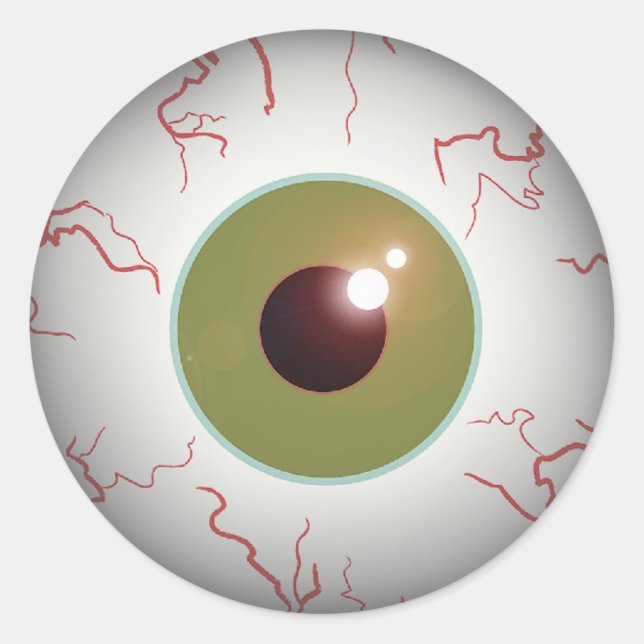 Sticker Rond Halloween de la balle d'yeux de l'oeil effrayant (Devant)