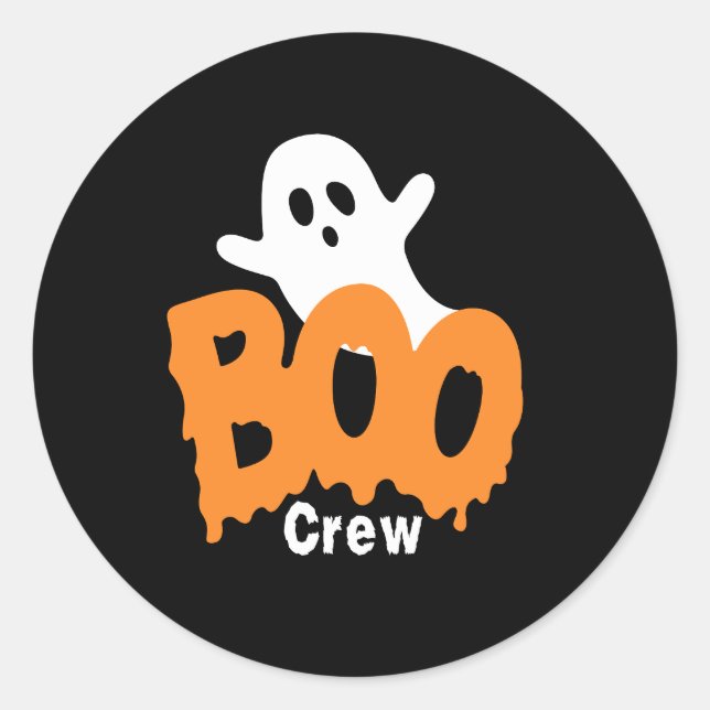 Sticker Rond Halloween de l'équipage du robot fantôme (Devant)