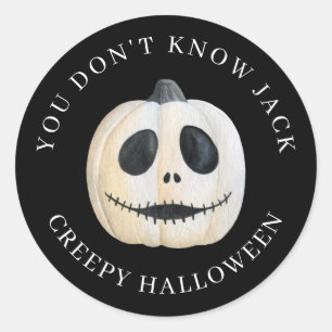 Sticker Rond Halloween Déplaisant gothique Jack-o'-lantern Citr