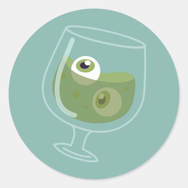 Sticker Rond halloween déplaisants yeux de cocktail éffrayants (Devant)