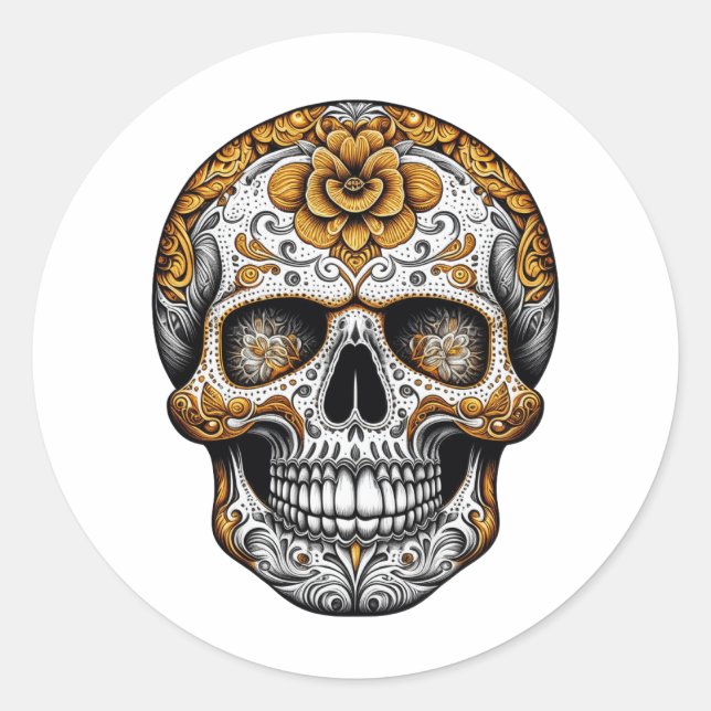 Sticker Rond Halloween Día de Muertos (Devant)